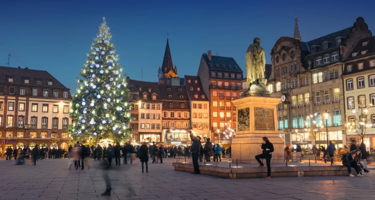Sapin de Noël Strasbourg Place Kleber Marché de Noël
